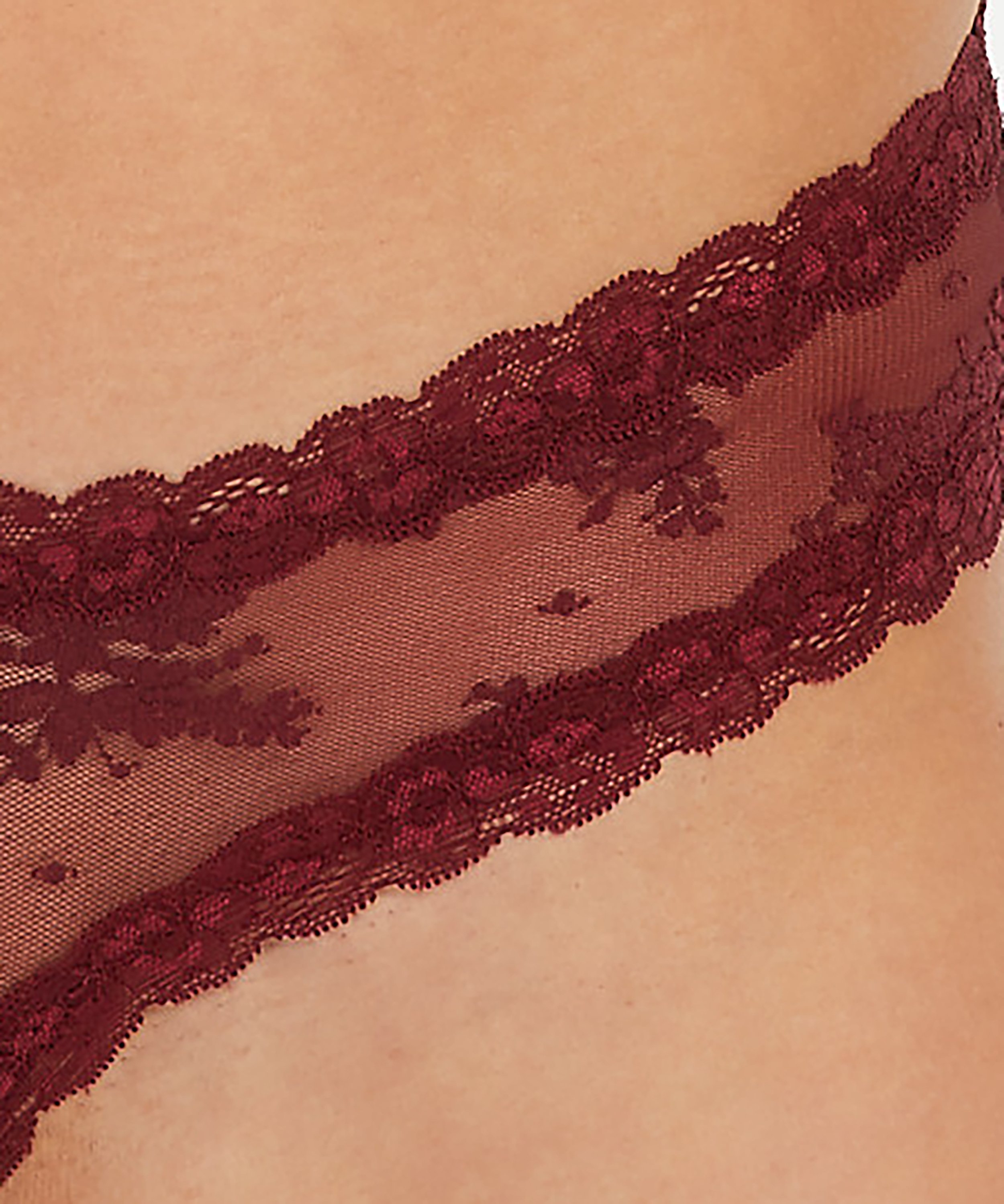 V-shaped Brazilian knickers mesh, Red, main