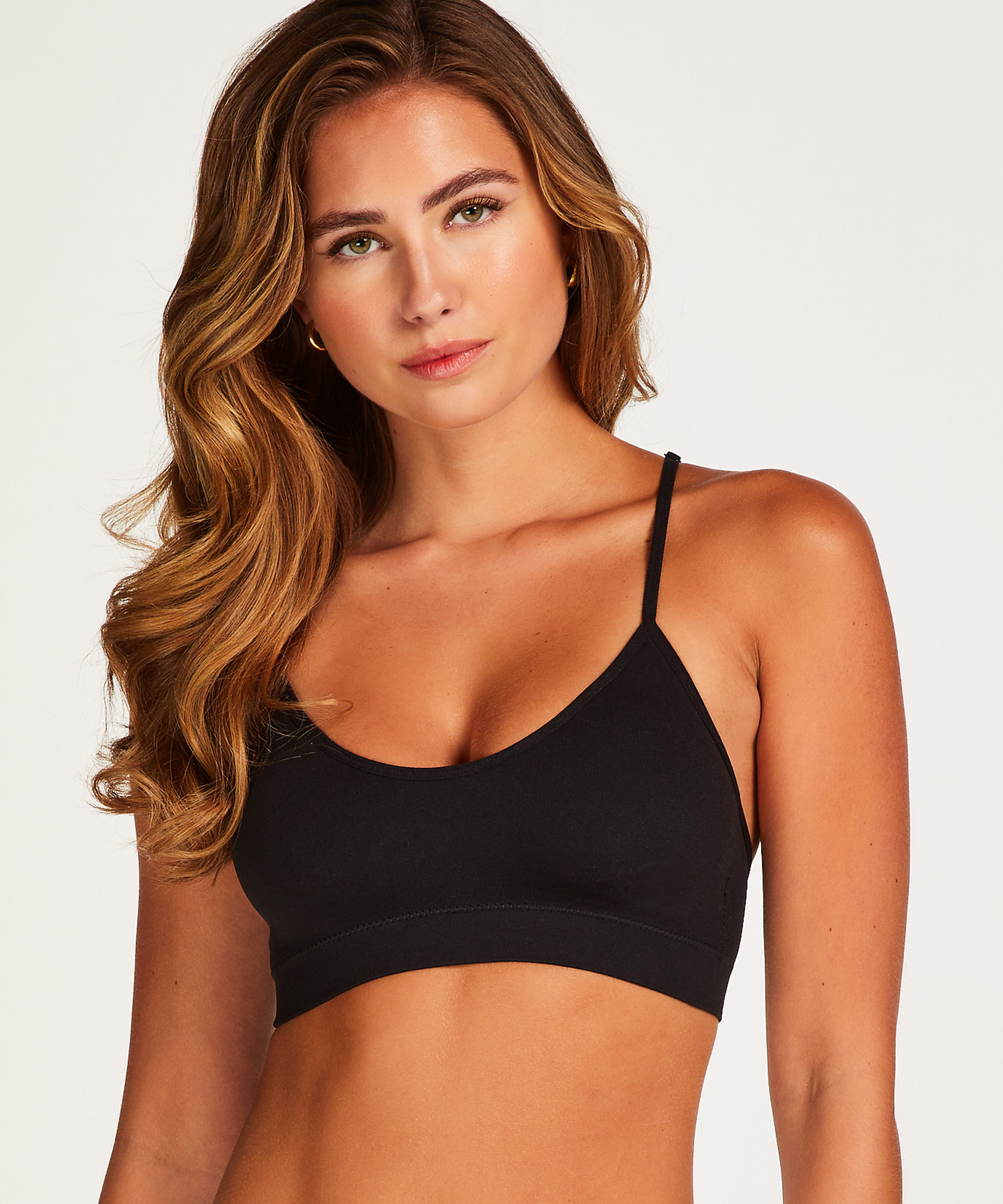 Marine Seamless Bralette, Black, main