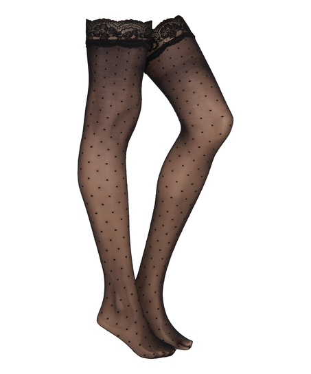 Stay Up 15 Denier Dots, Black