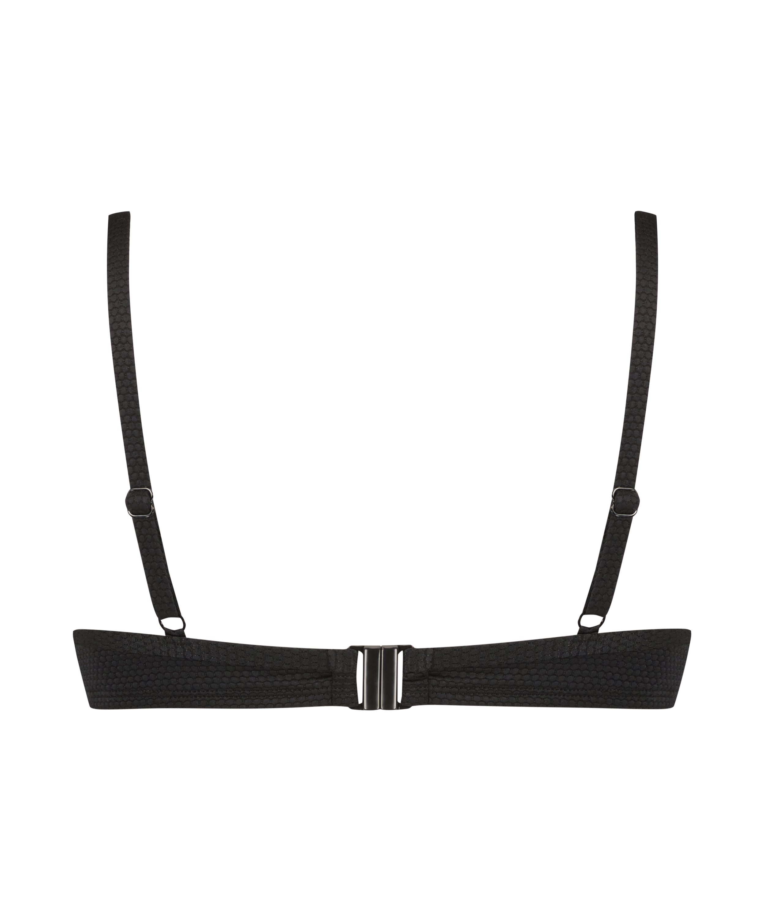 Scallop non-padded underwire bikini top, Black, main