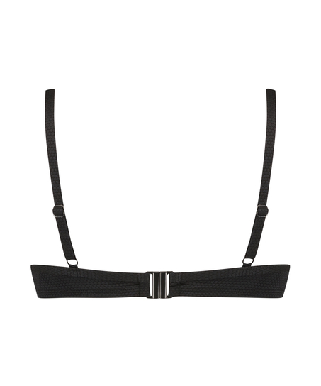 Scallop non-padded underwire bikini top, Black