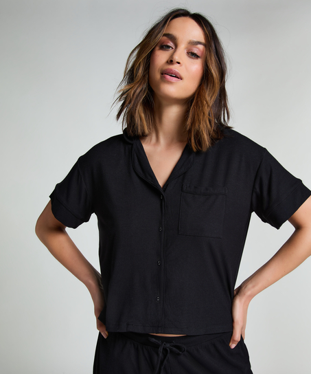 Essential Jersey Short-Sleeved Jacket, Black