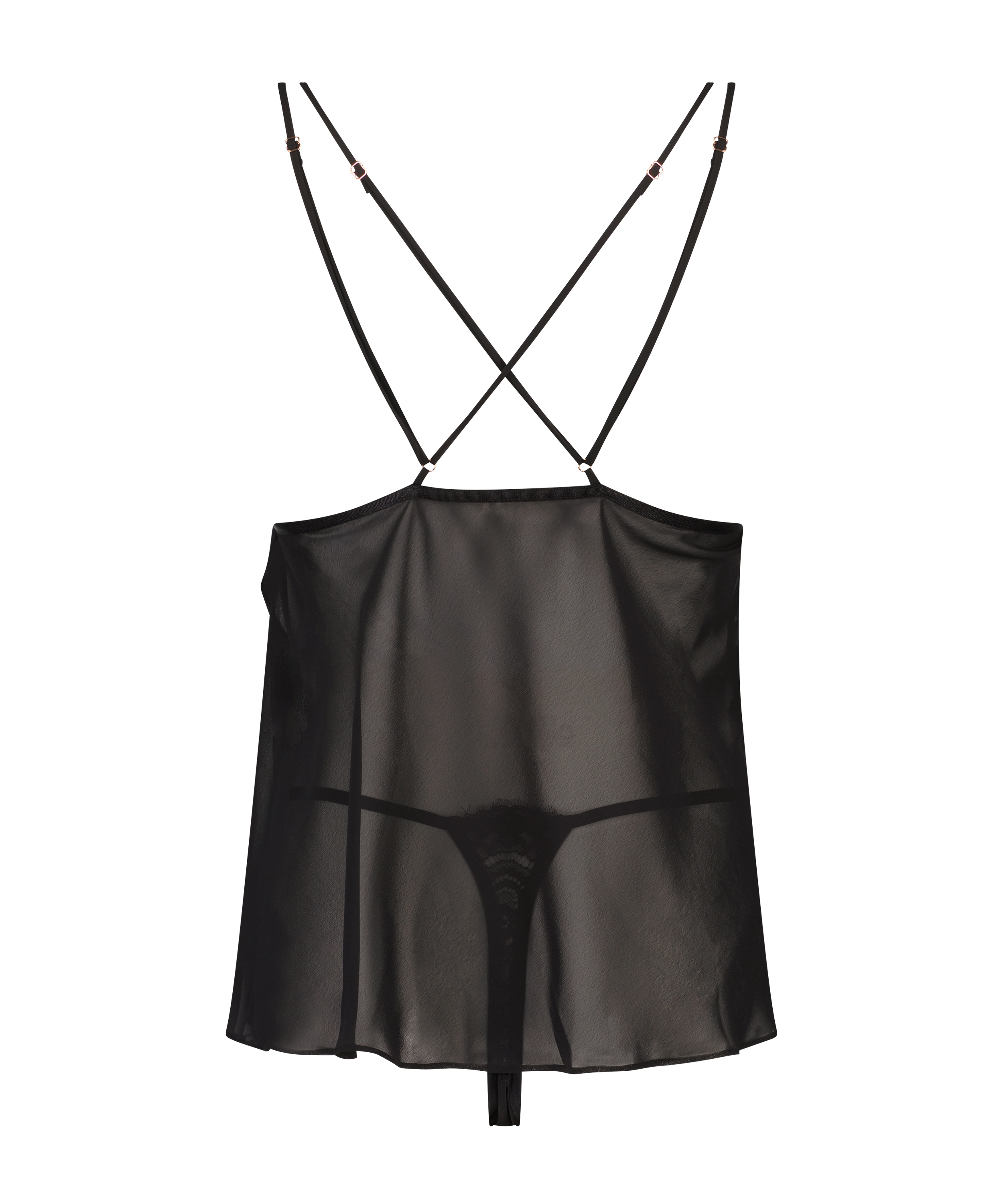 Babydoll Chiffon Lace, Black, main