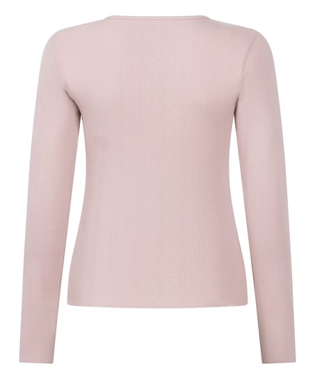 Henley Pyjama Top, Pink