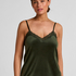 Velours Lace Cami Top, Green