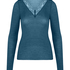 super soft Lace V-Neck Shirt with Cashmere, Blue
