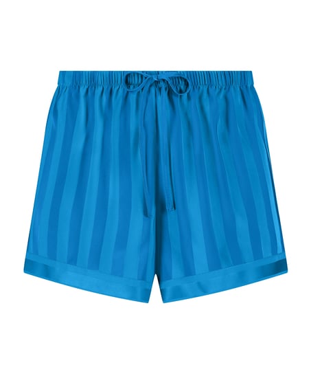 Satin pyjama shorts, Blue