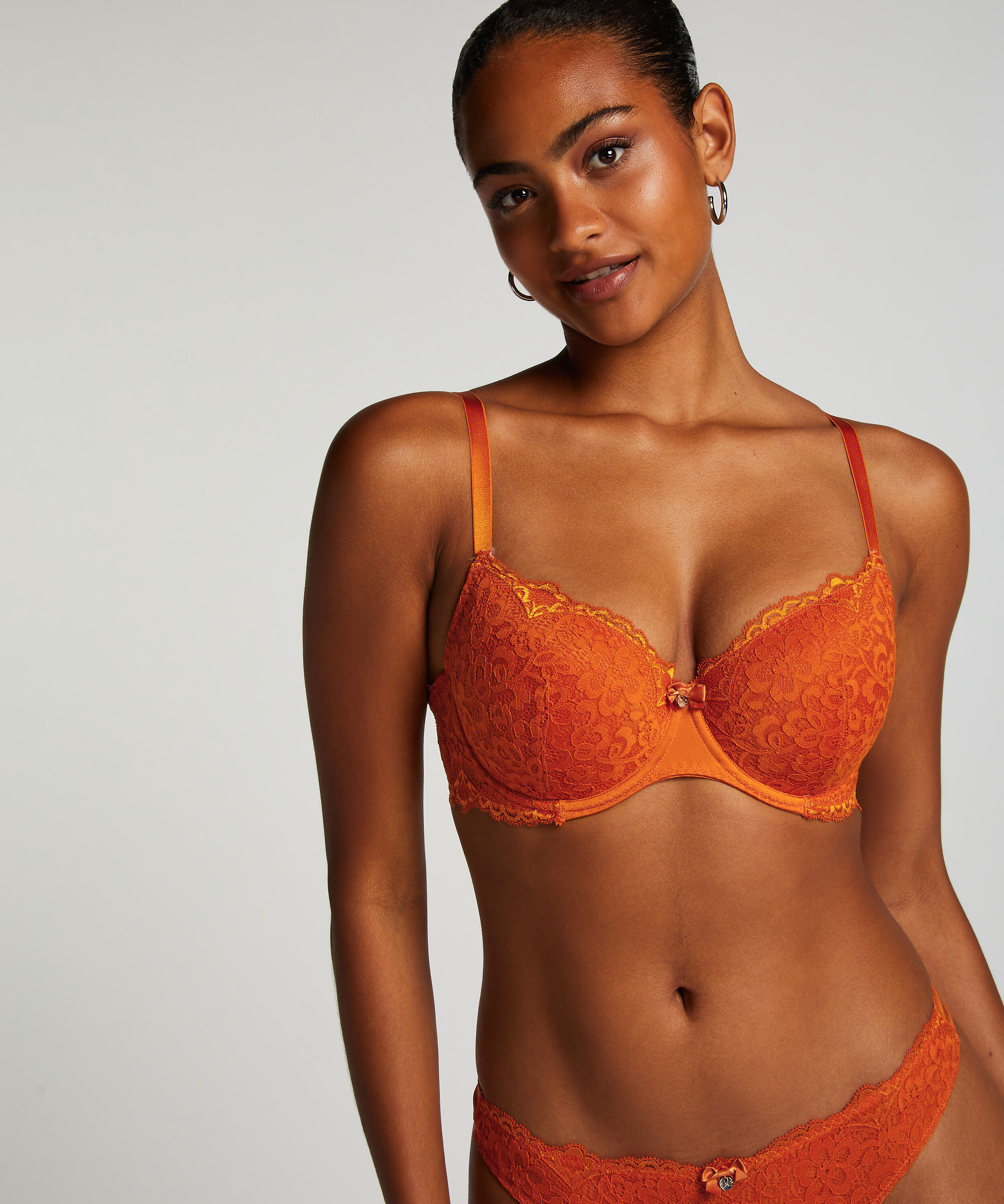 Marine Padded Underwired Bra, Orange