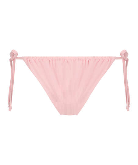 Texture high-cut bikini bottoms, Pink