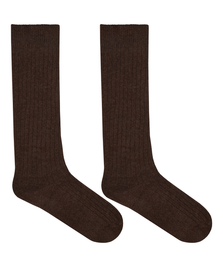Cashmere Blended Socks, Brown