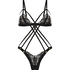 Elouise Open Crotch Private Bodysuit, Black