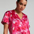 Satin Short-Sleeved Jacket, Pink