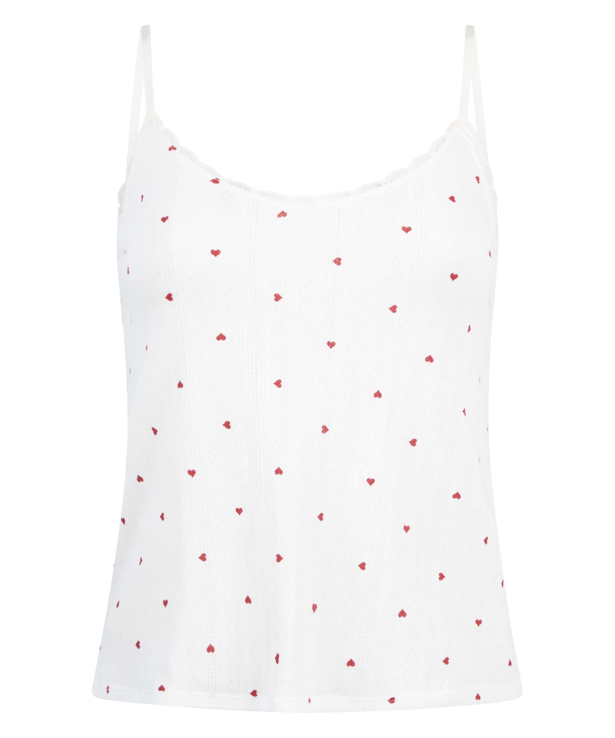 Cami lace top, White, main