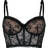 Padded Underwired Longline Bra Felicity, Black