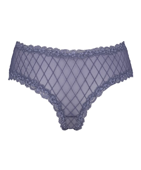 V-shaped Brazilian knickers mesh, Blue