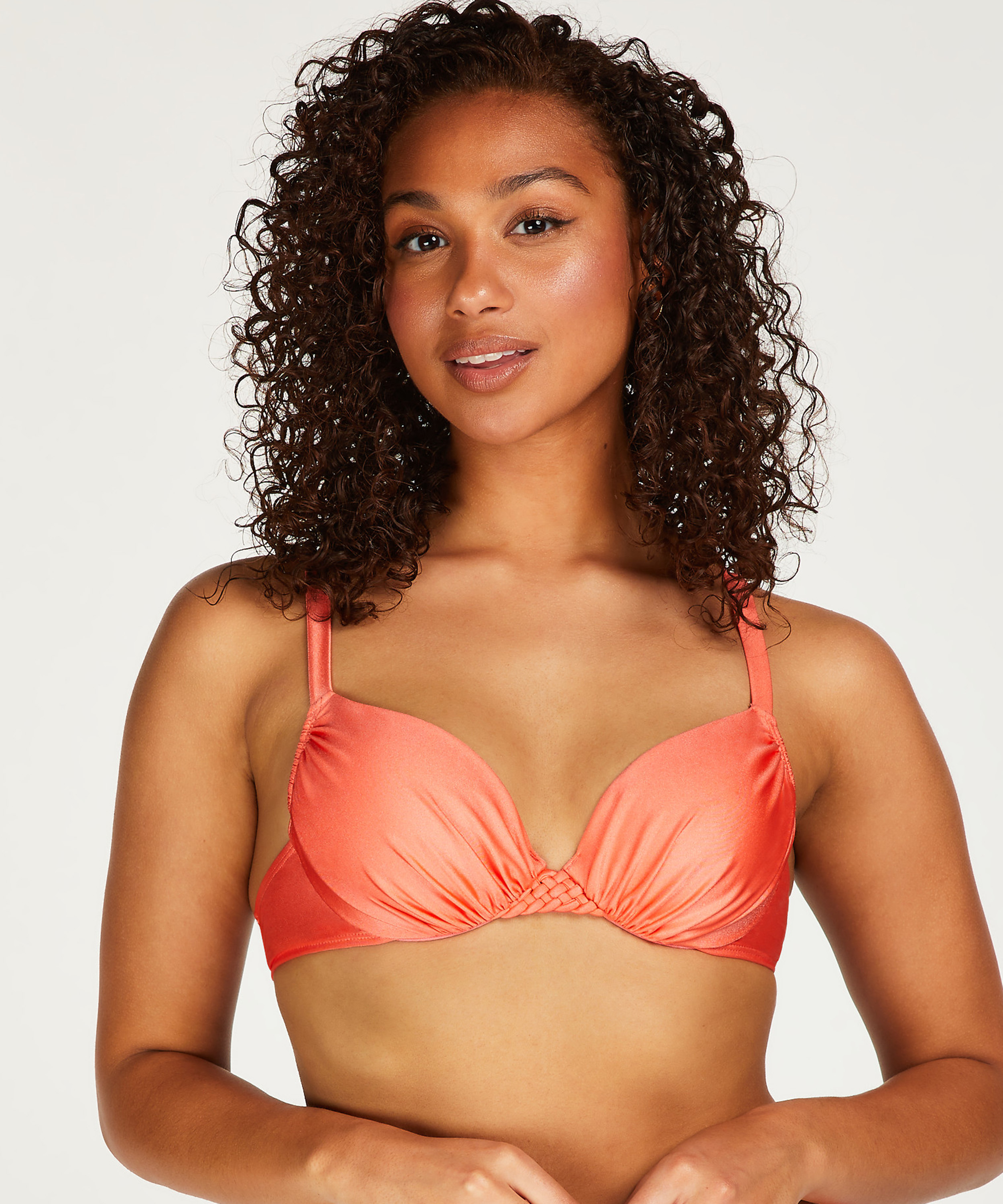 Sunrise Padded Underwired Bikini Top, Orange, main