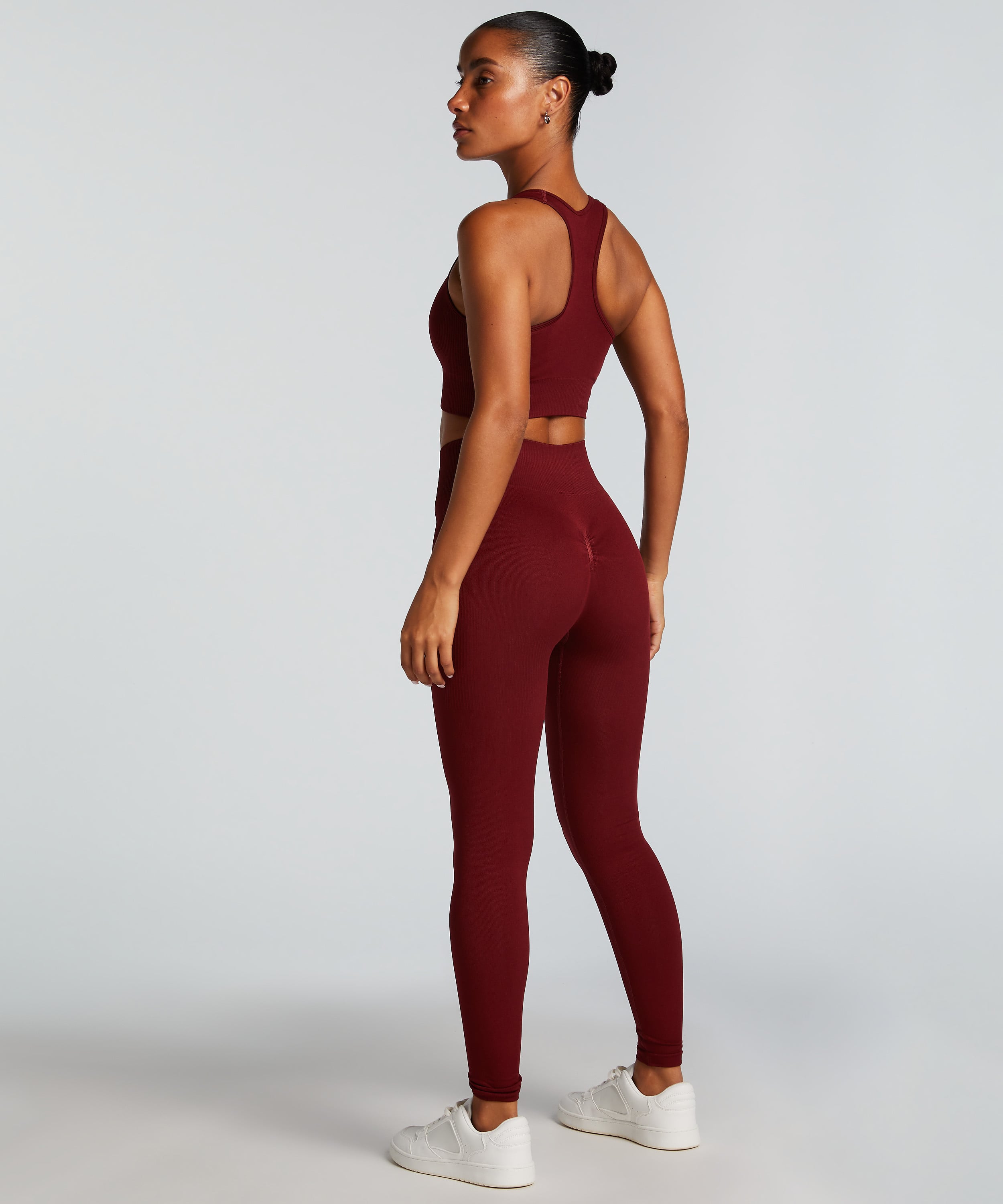HKMX High waisted seamless sport legging, Red, main