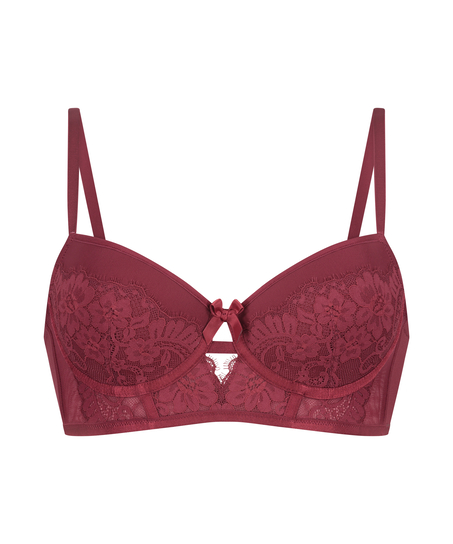 LouLou Padded Longline Underwired Bra, Red