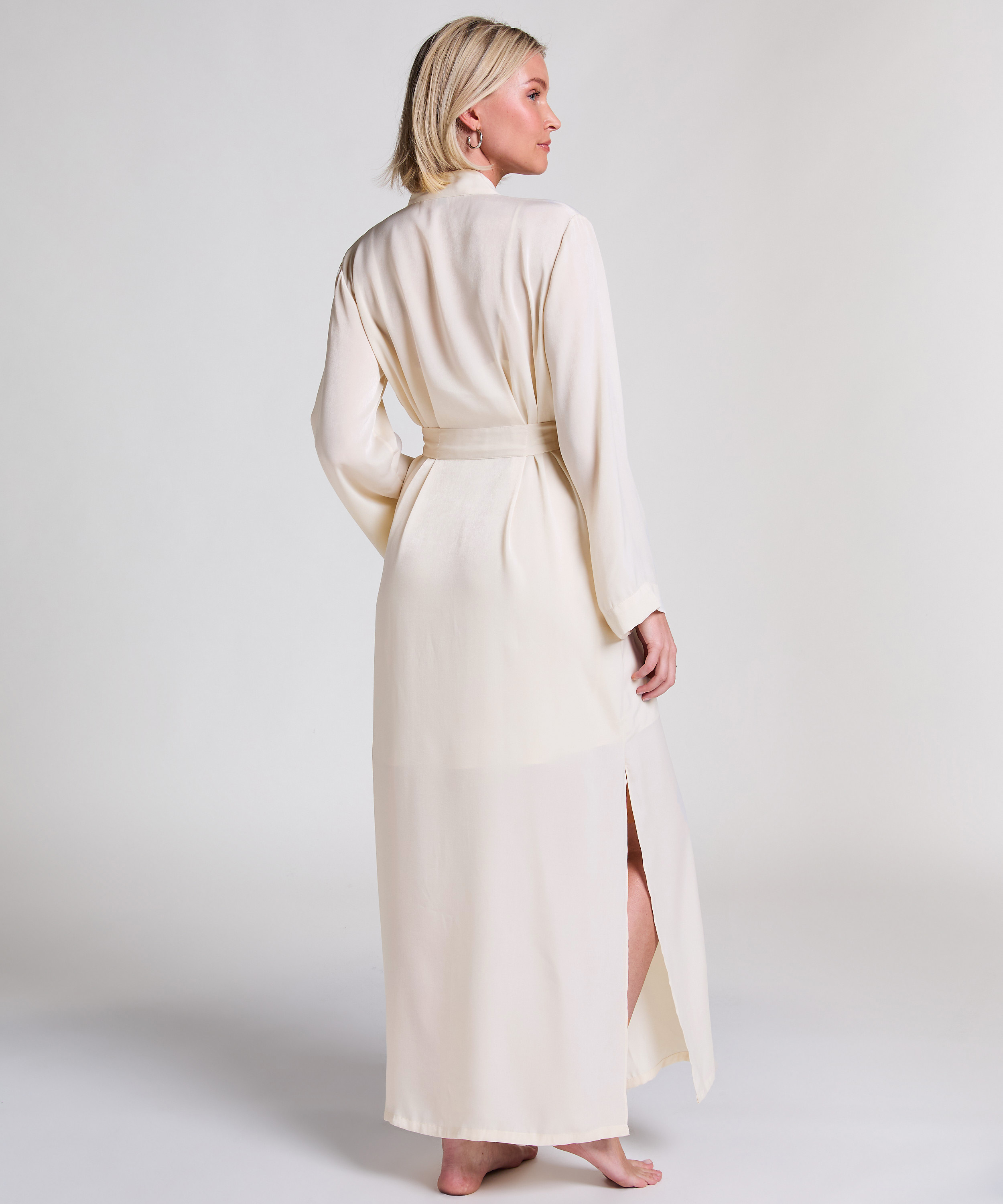 Satin Kimono, White, main