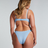 Scallop High-Leg Bikini Bottoms, Blue
