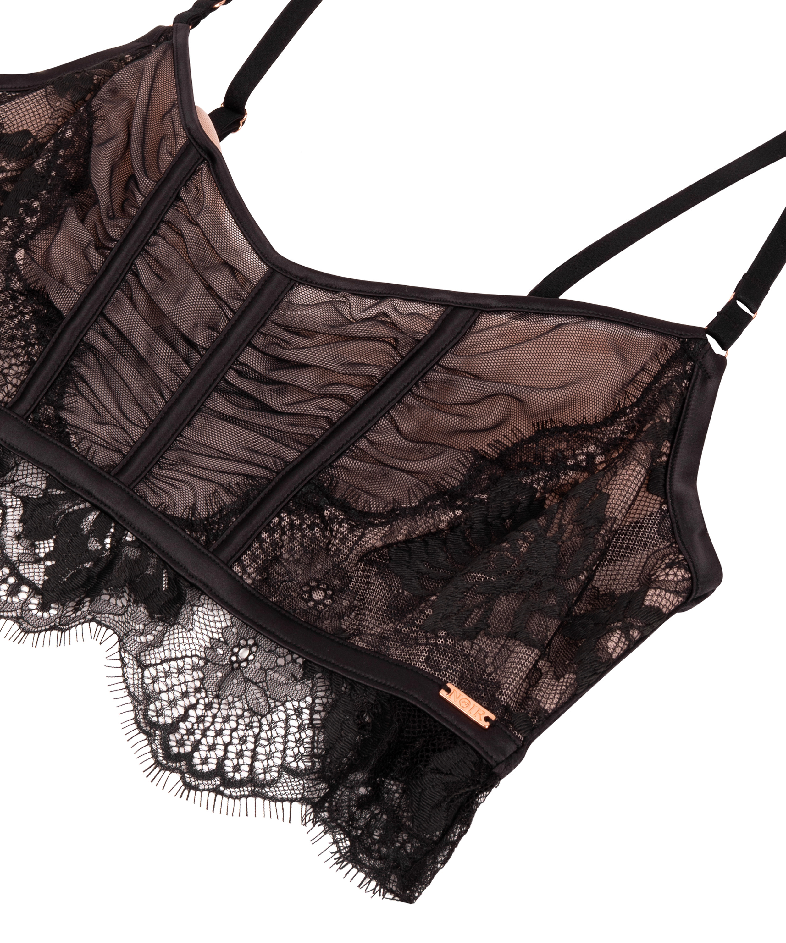 Cynthia Non-Padded Longline Underwired Bra, Black, main