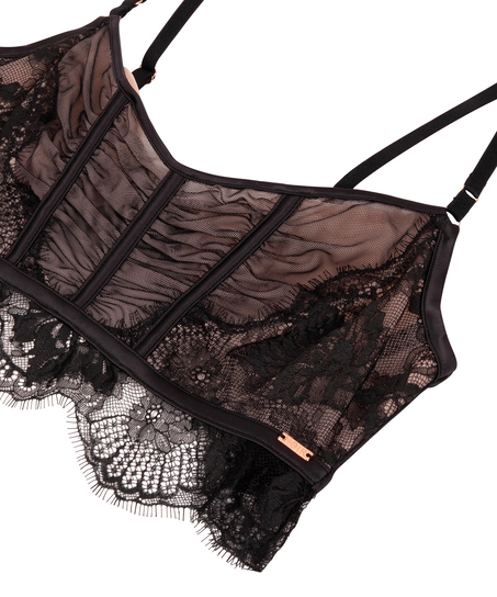 Cynthia Non-Padded Longline Underwired Bra, Black