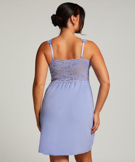 Nora Lace Slip Dress, Blue