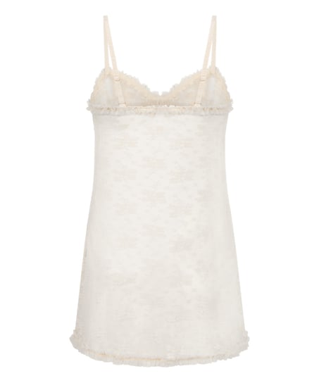 Darcy Slipdress Allover Lace, White