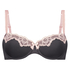 Secret Lace Padded Underwired Bra, Gray