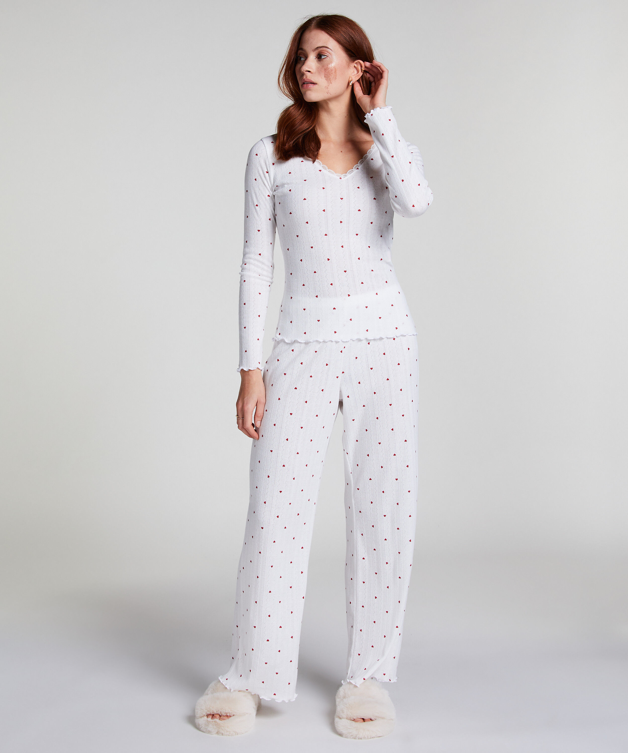 Pointelle Pyjama Pants, White