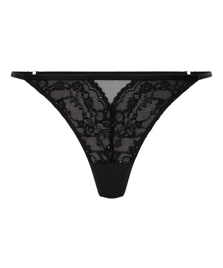 Sabrina Highleg Thong, Black
