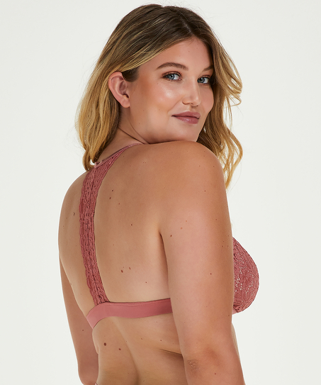 Rose Padded Triangle Bralette, Pink