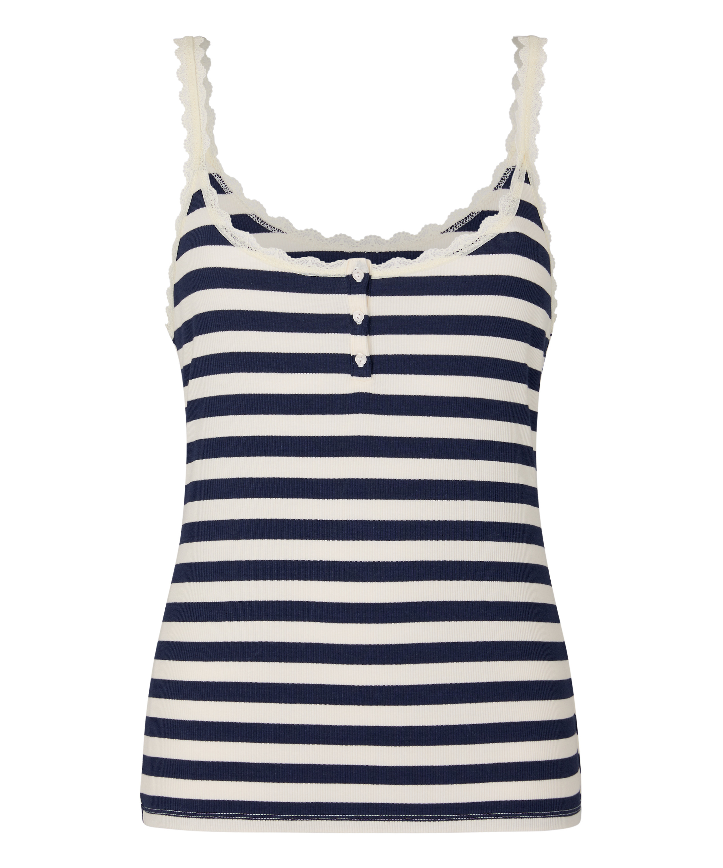 Singlet Rib Jersey Lace, Blue, main