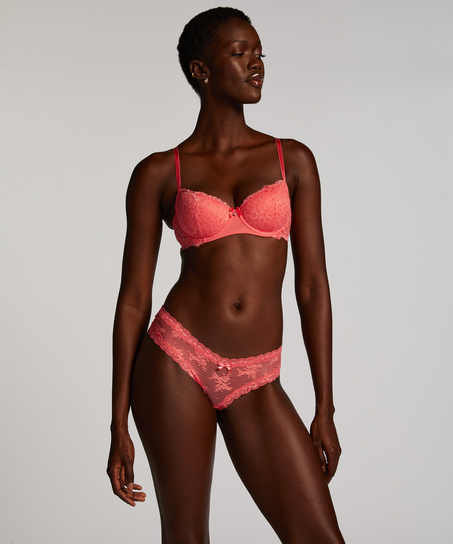 V-shaped Brazilian knickers mesh, Pink