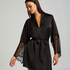 Lace Satin Kimono, Black