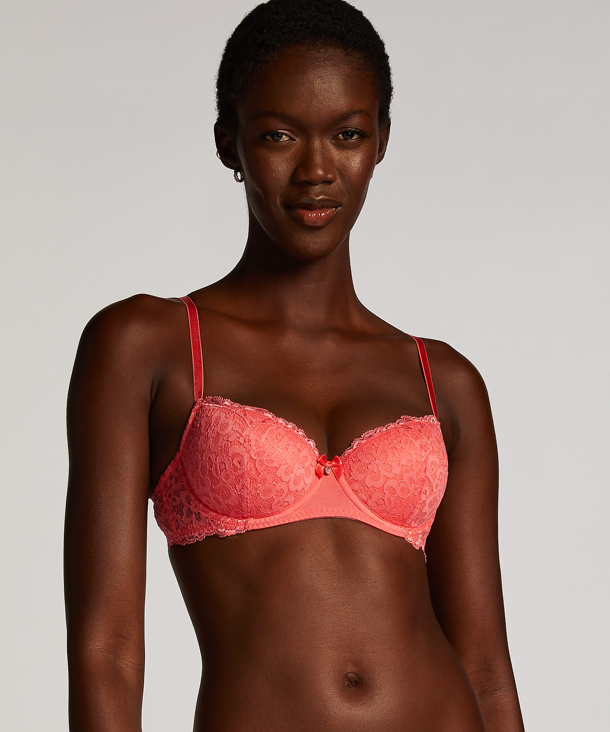 Marine Padded Underwired Bra, Pink, main