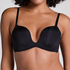 Deep-V Padded Underwired Push-Up Bra, Black
