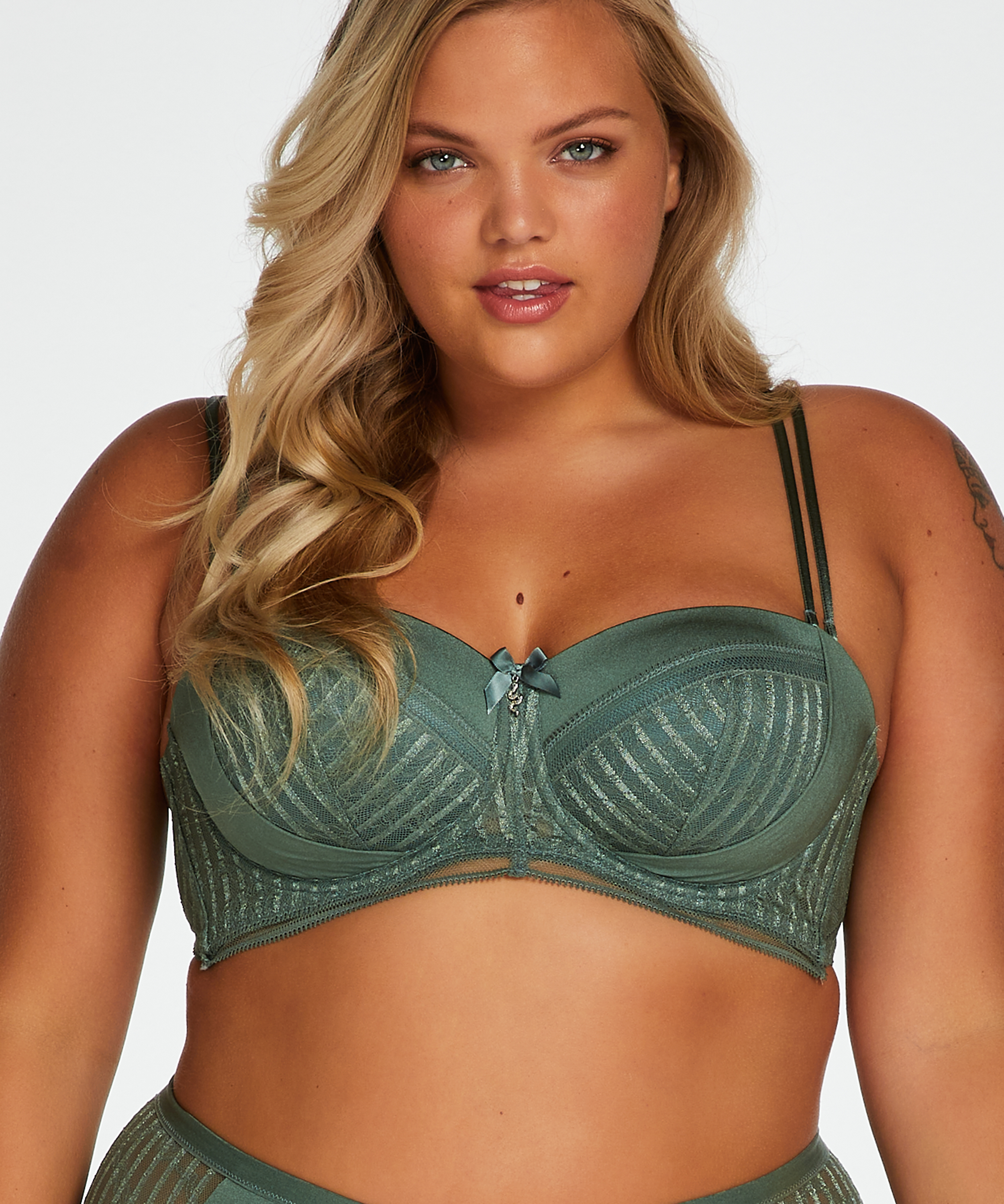 Kriss padded strapless underwired bra I AM Danielle, Green, main