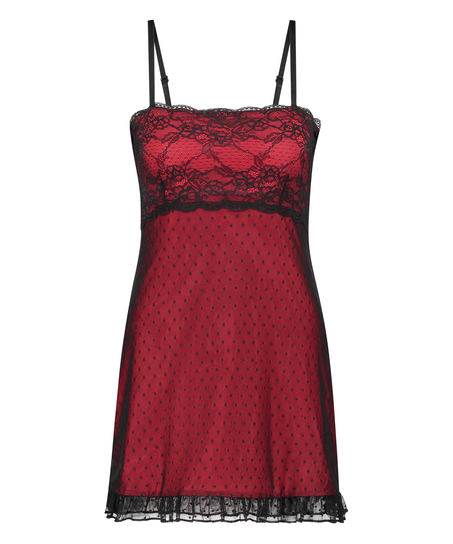 Bandeau slip dress, Red