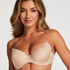 Transparent Back Padded Underwired Bra, Beige