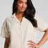 Pyjama Jacket Cotton Stripe, Beige