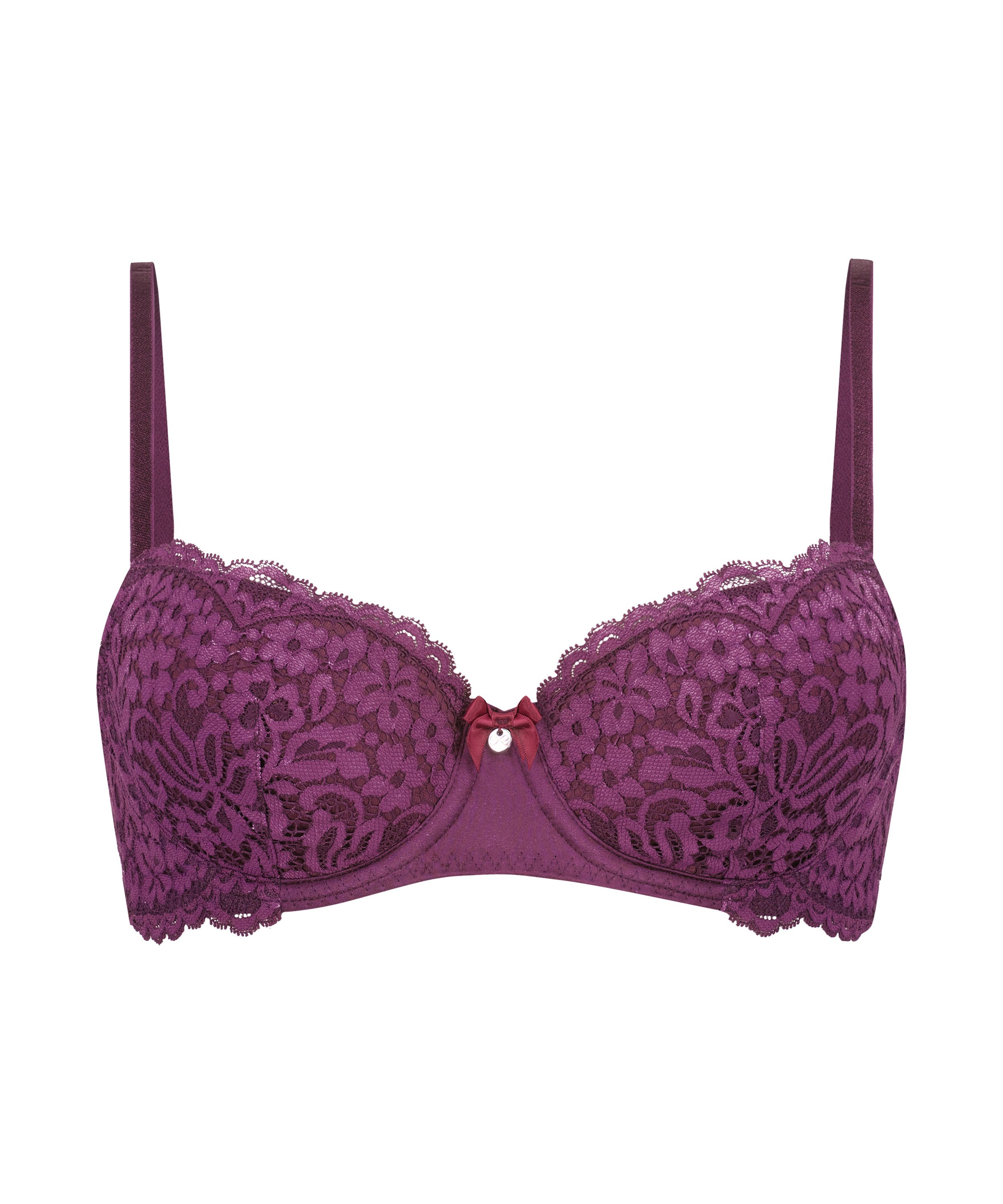 Rose Padded Underwired Bra, Purple, main