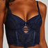 Kimberley Padded Longline Underwired Bra, Blue