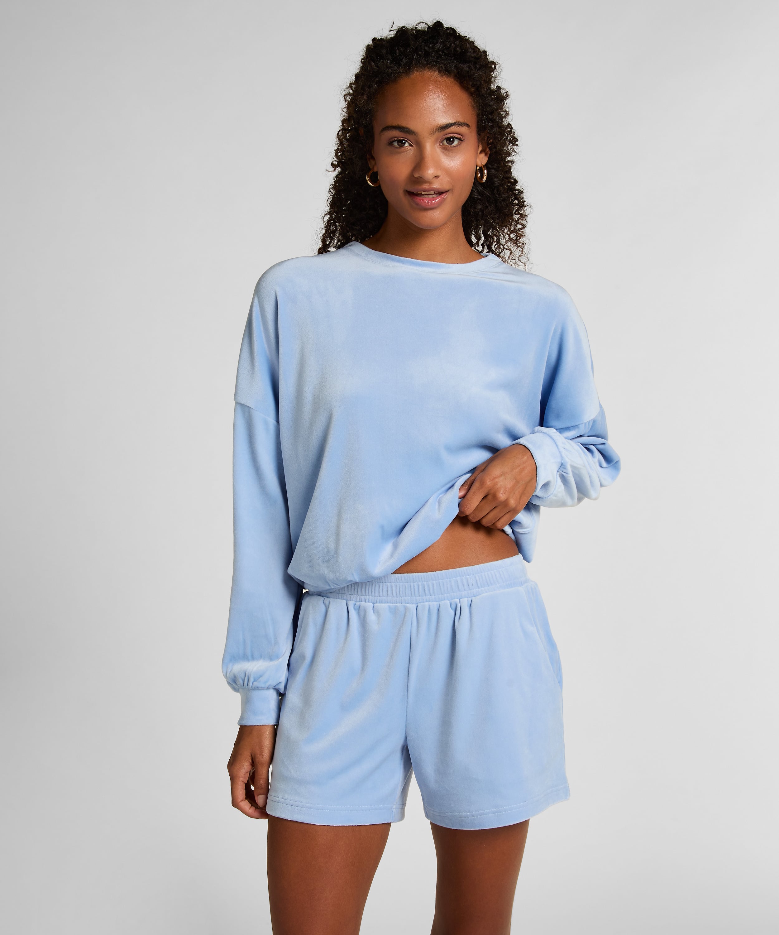 Velvet Pocket shorts, Blue, main