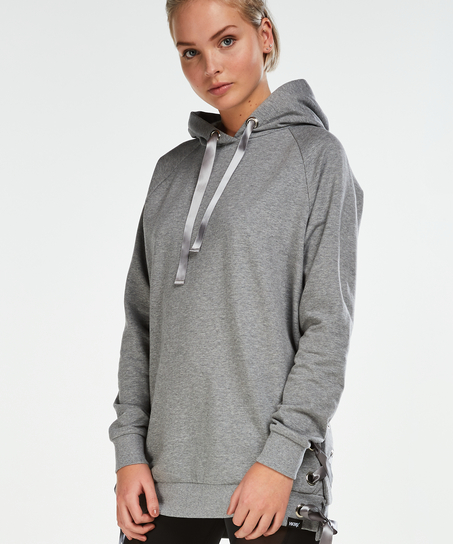 HKMX Sweater lace up, Gray