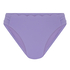 Scallop High-Leg Bikini Bottoms, Purple