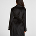 Velours short bathrobe, Black