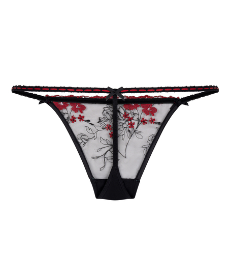 Peonie Highleg Thong, Black