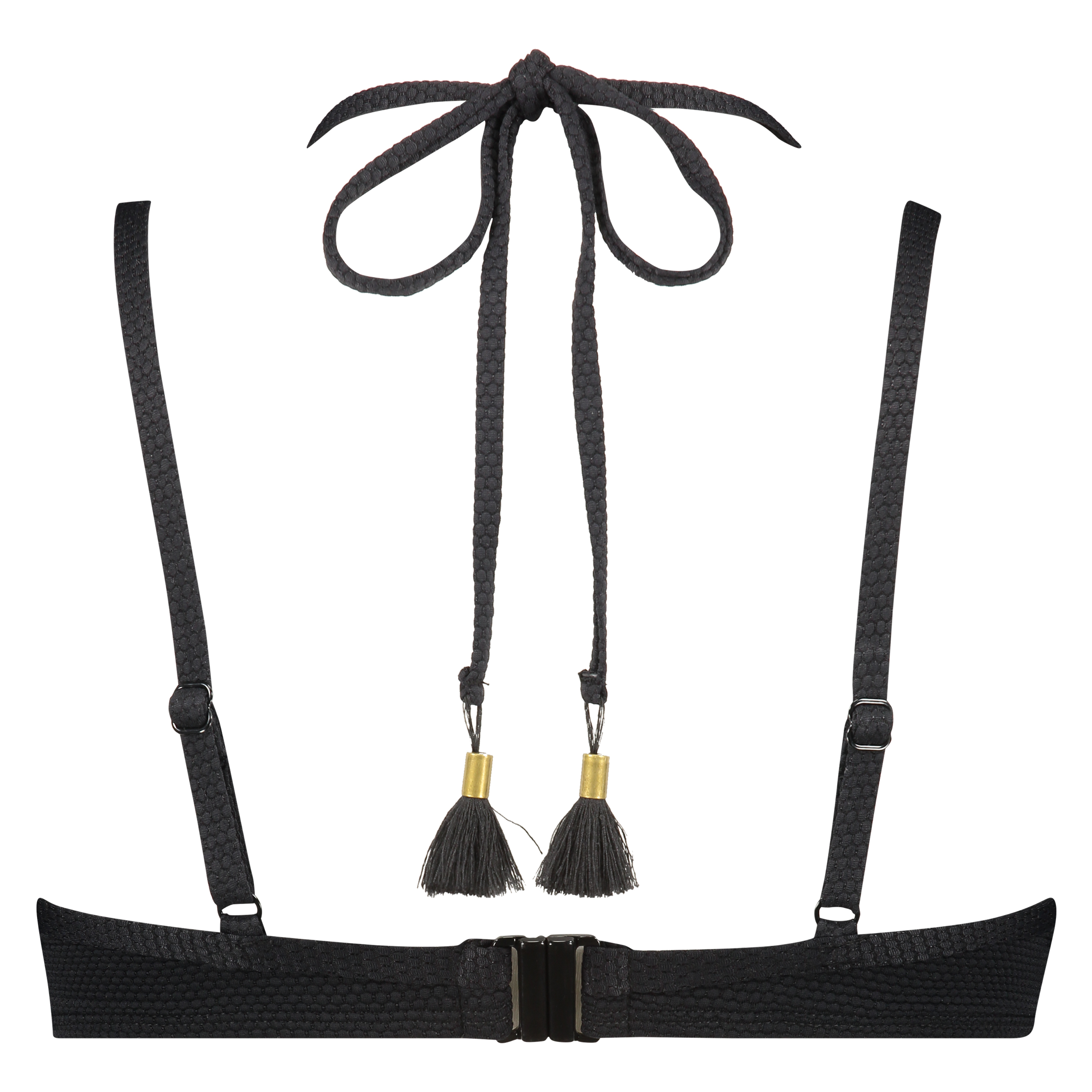 Scallop Glam Padded Underwired Bikini Top, Black, main