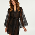 Mesh Lace Chiffon Kimono, Black